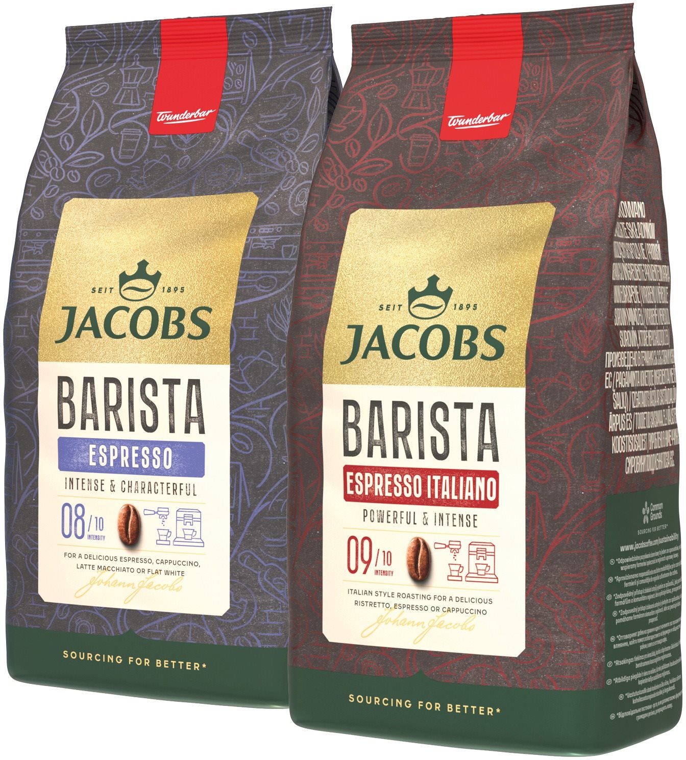 Jacobs Barista PACK Espresso 1000g + Esp. Italiano 1000g, zrnková...