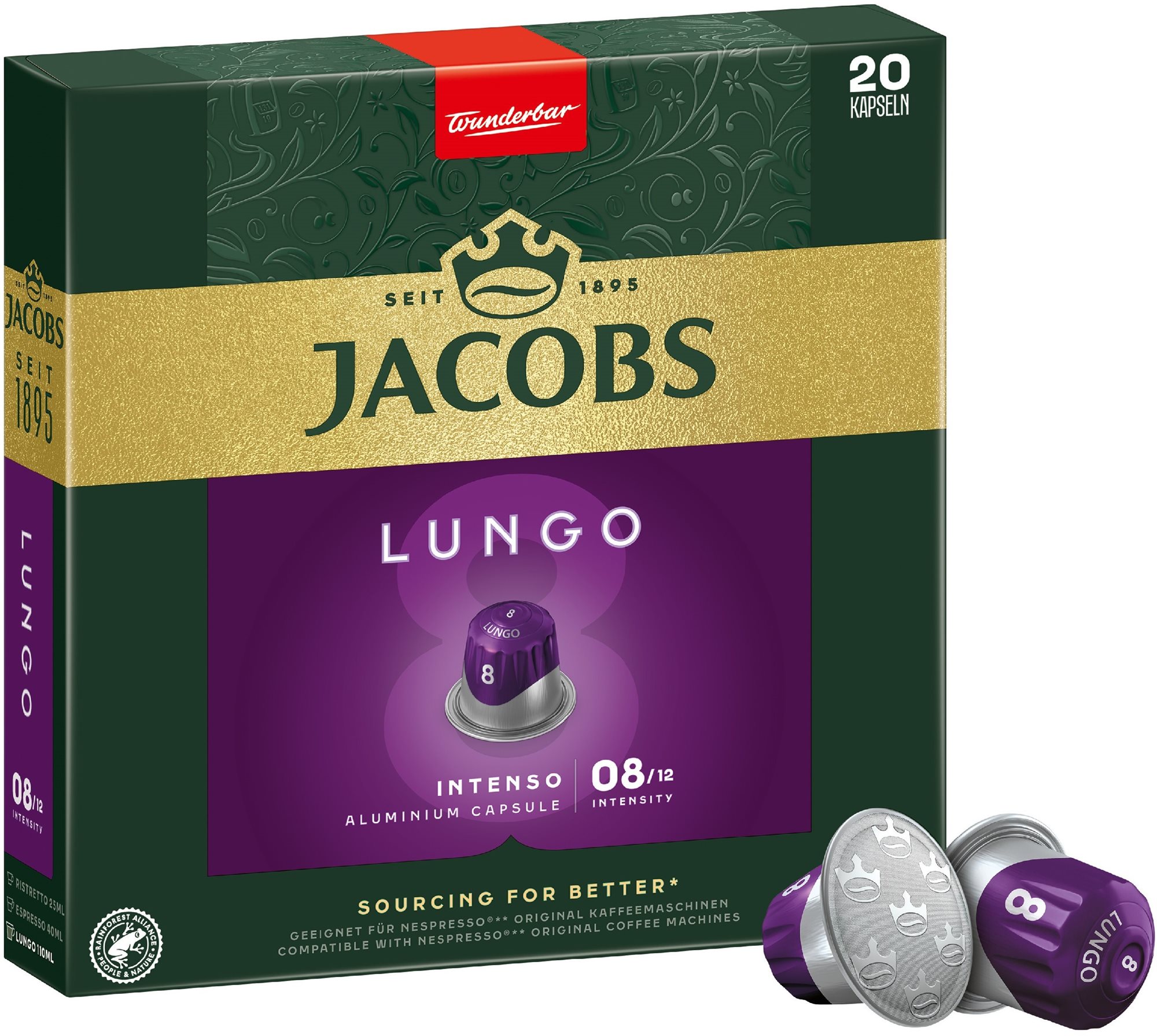 Jacobs Espresso Lungo 20 Kapseln Kaffeekapseln