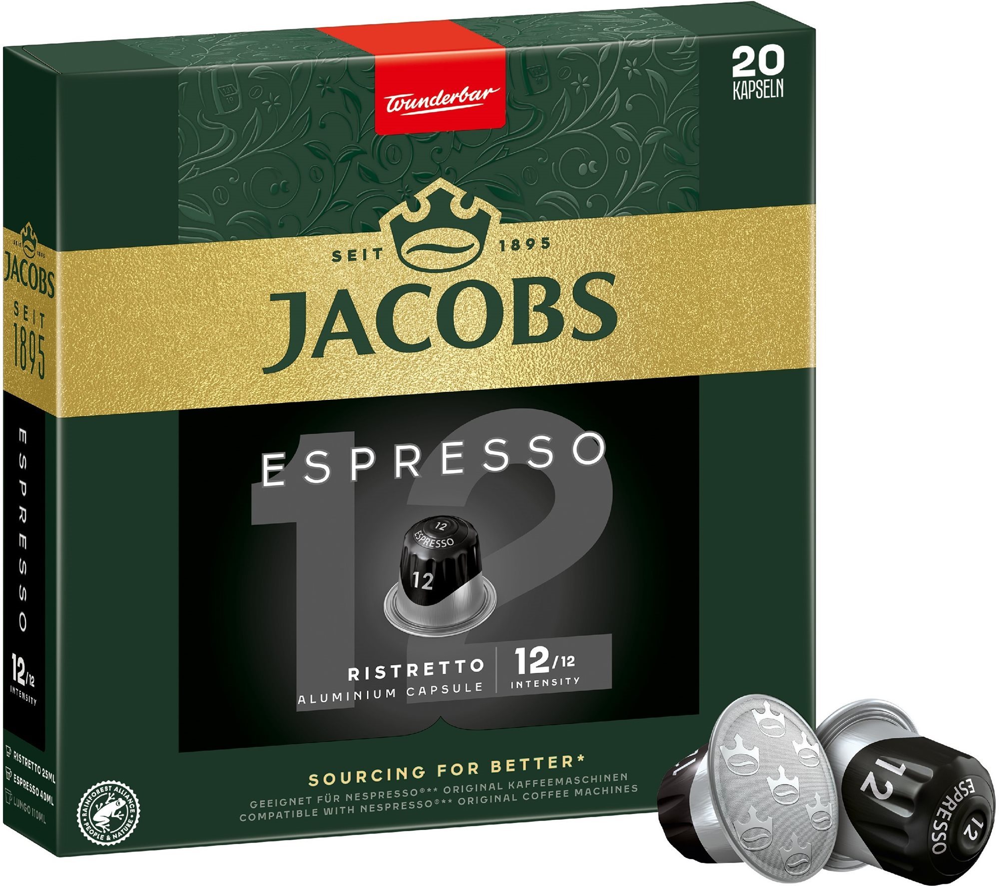 Jacobs Espresso Ristretto 20 Kapseln Kaffeekapseln