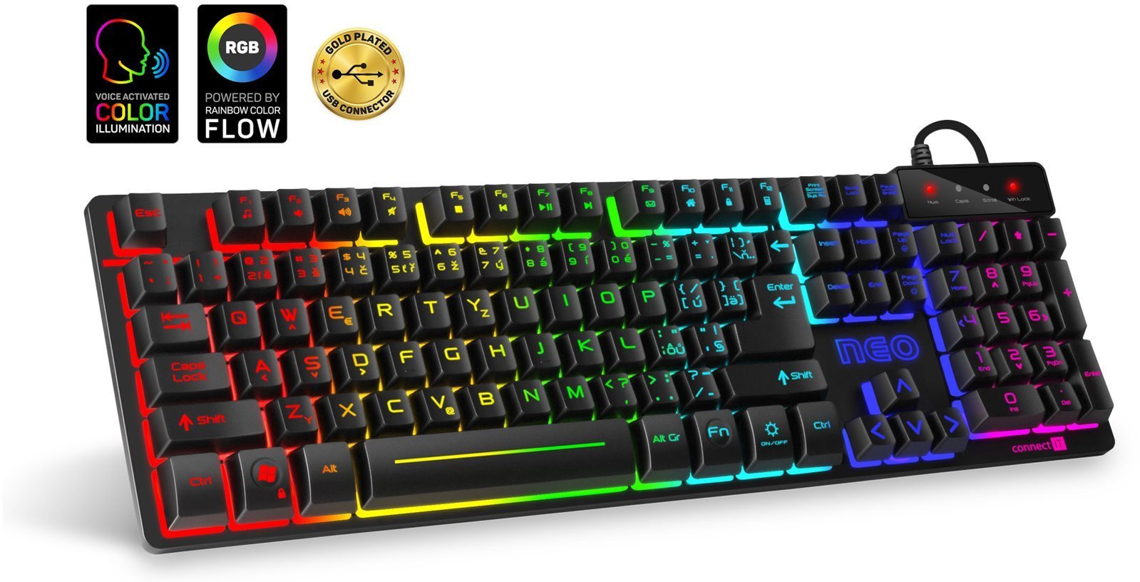 CONNECT IT Neo Pro gaming keyboard black Herná klávesnica