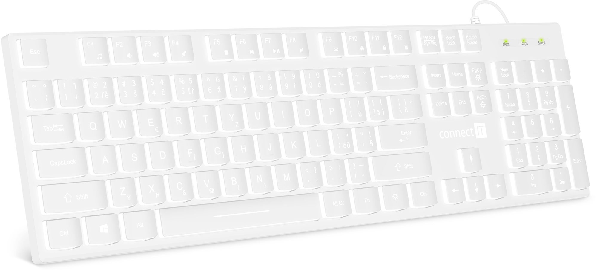 CONNECT IT Chocolate WhiteStar, biela – CZ/SK Klávesnica