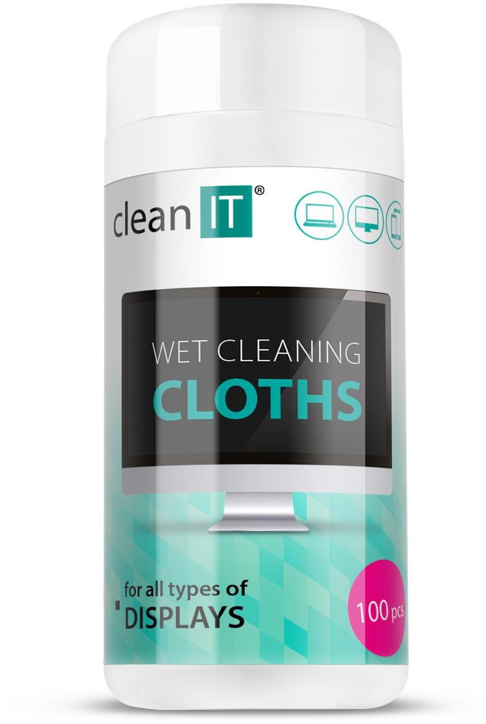 Clean IT nedves képernyőtisztító kendő, 100 db Tisztítókendő