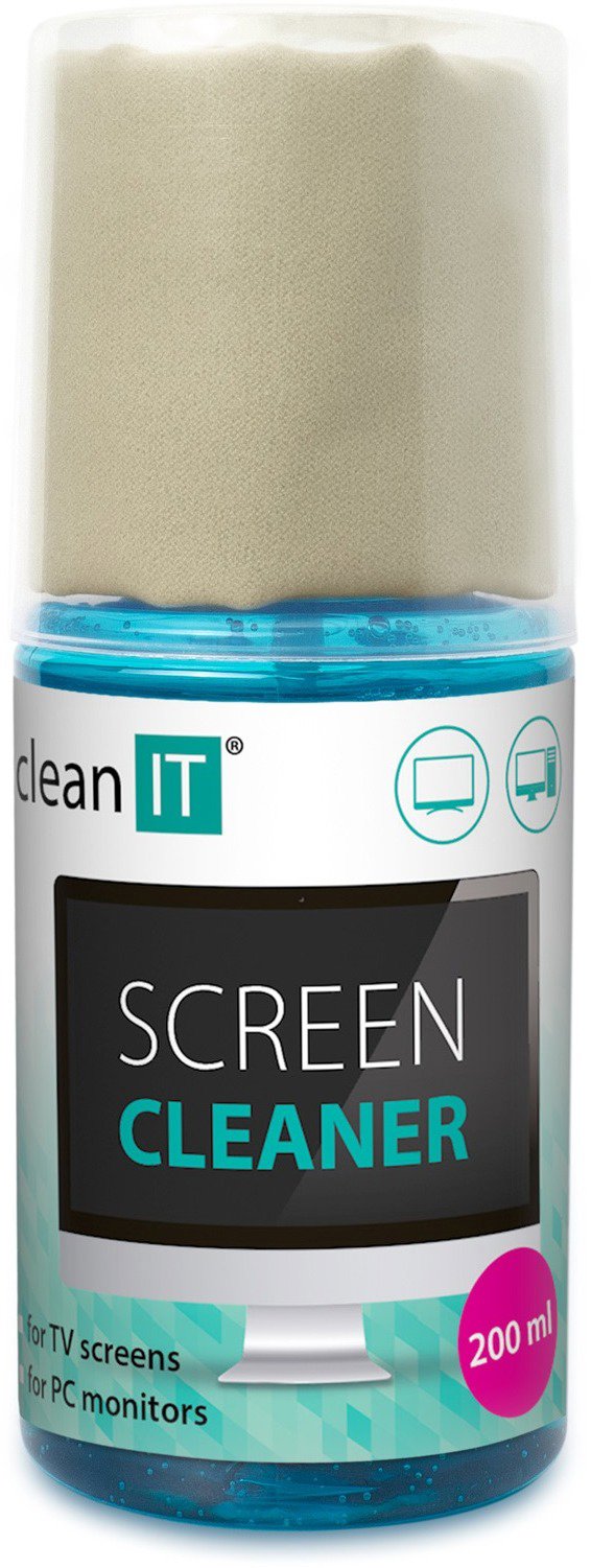 Solution de nettoyage d'écran CLEAN IT avec chiffon dans le bouchon...