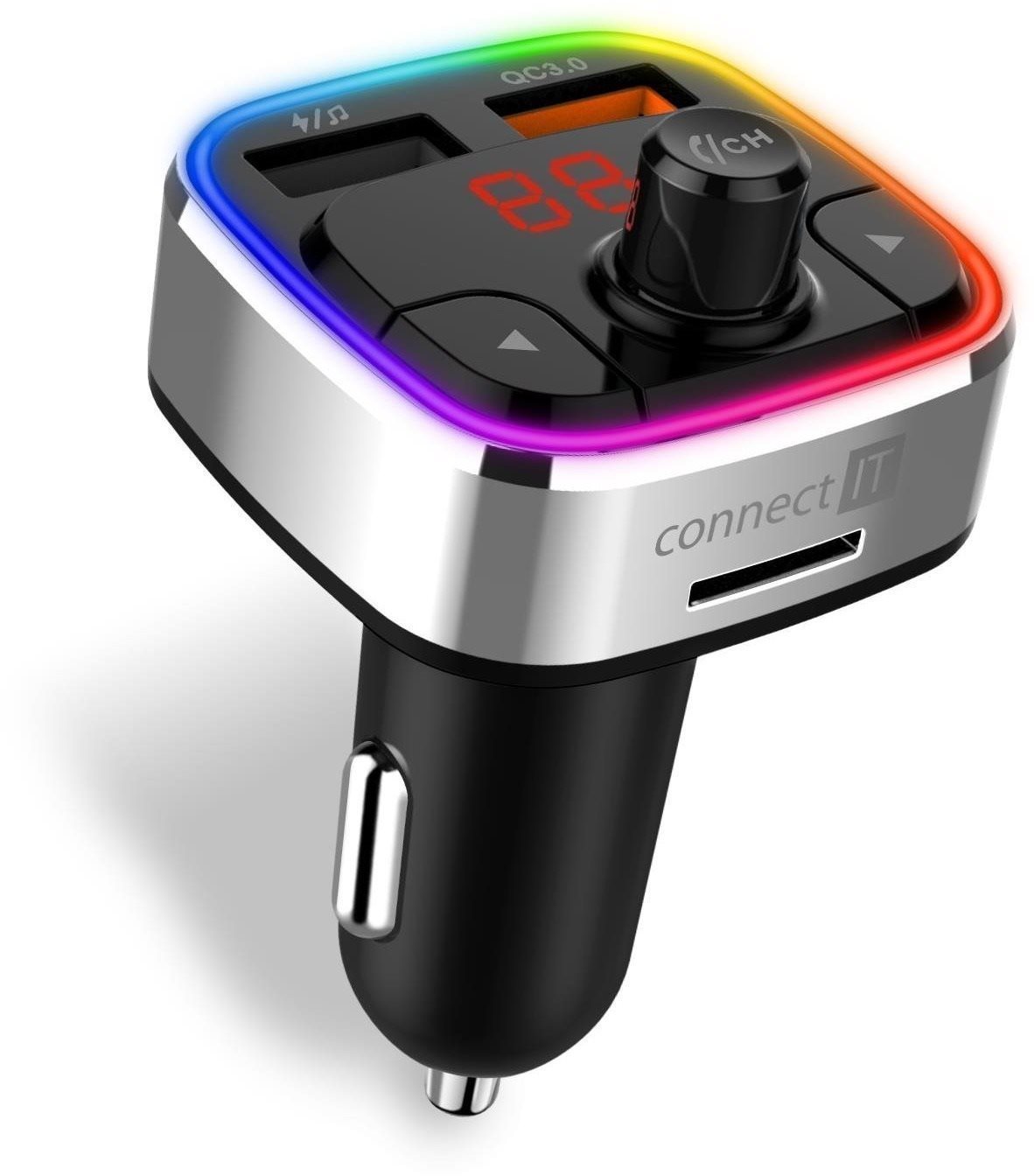 CONNECT IT CarRGB Bezdrôtový FM transmitter, 2 x USB + MicroSD,...