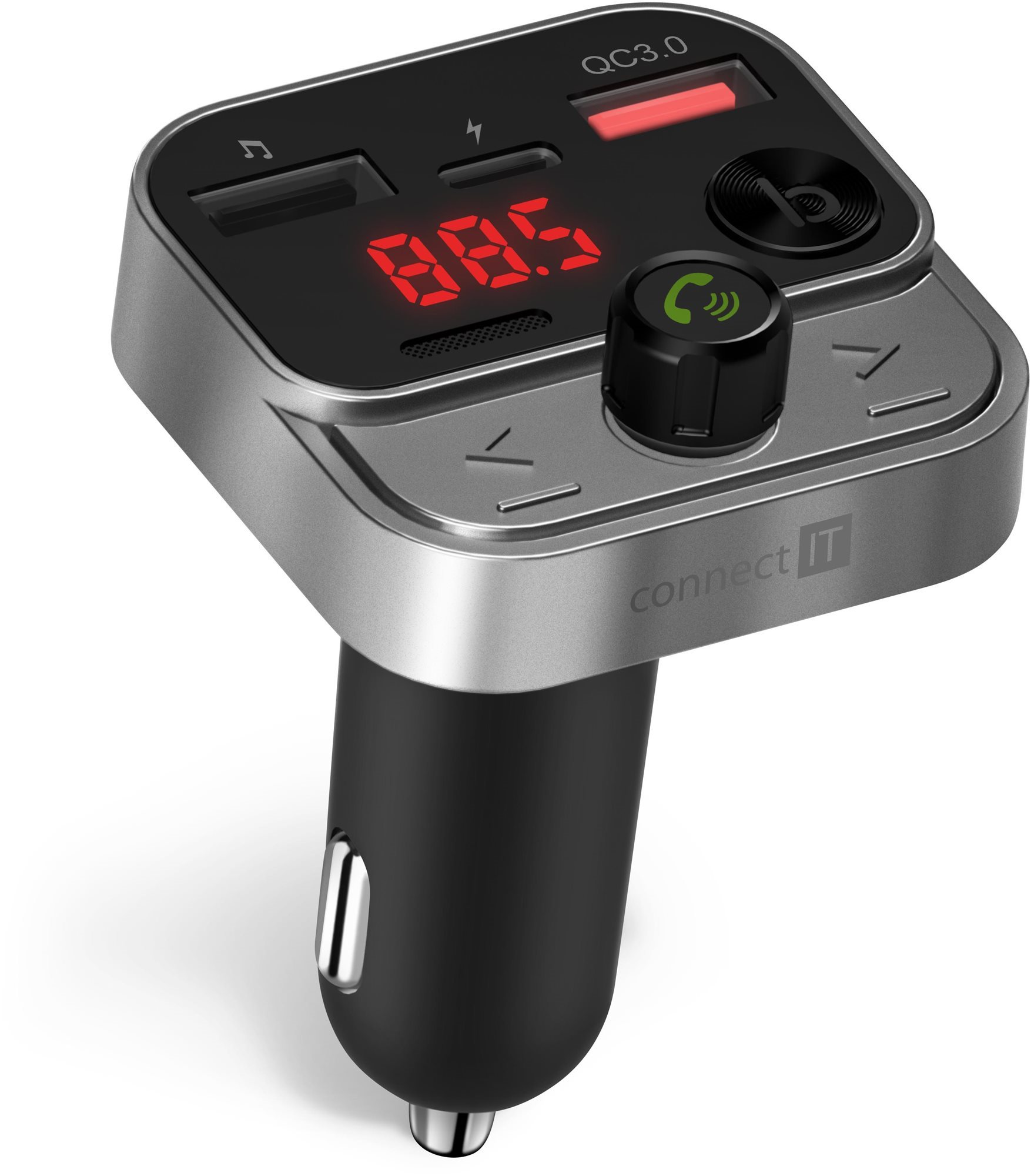 CONNECT IT InCarz Bezdrôtový FM transmitter, 2 x USB-A + 1 x USB-C,...