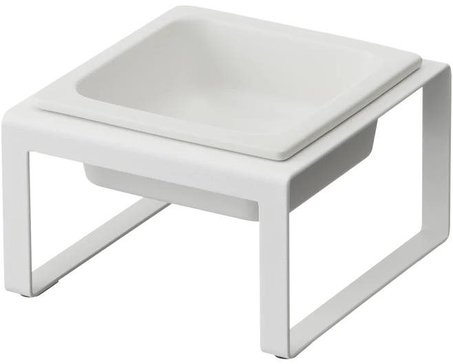 YAMAZAKI Pet miska Tower 5816, kov/keramika, biela Miska pre mačky