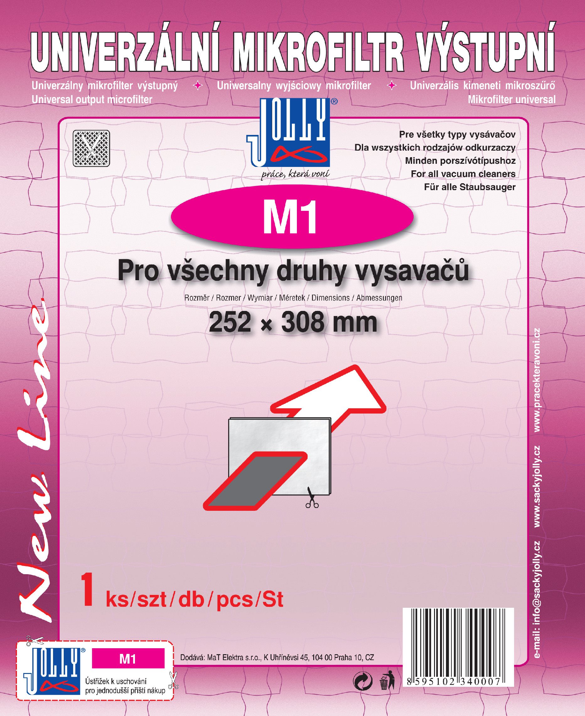 Univerzálny výstupný filter M1 (252 mm × 308 mm) Filter do vysávača