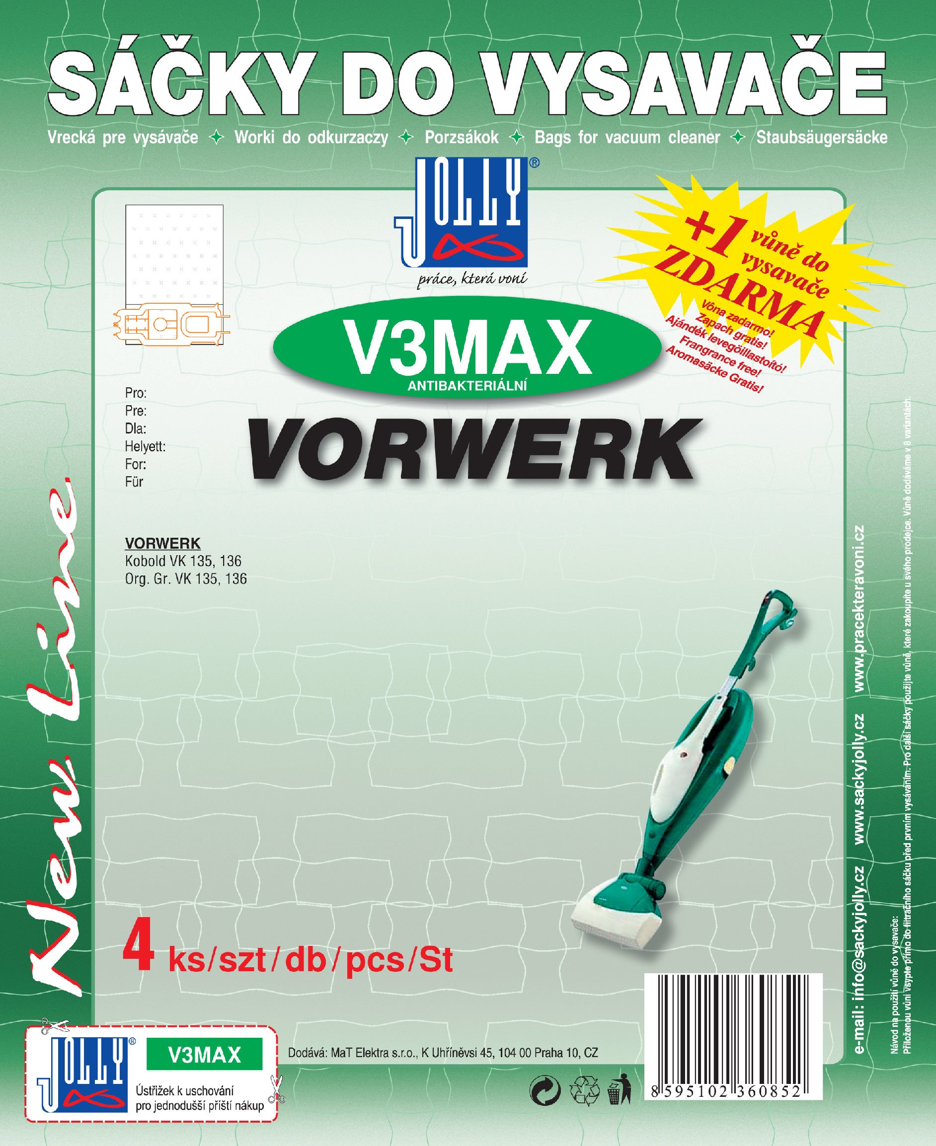 Sáčky do vysavače V3 MAX - textilní Sáčky do vysavače