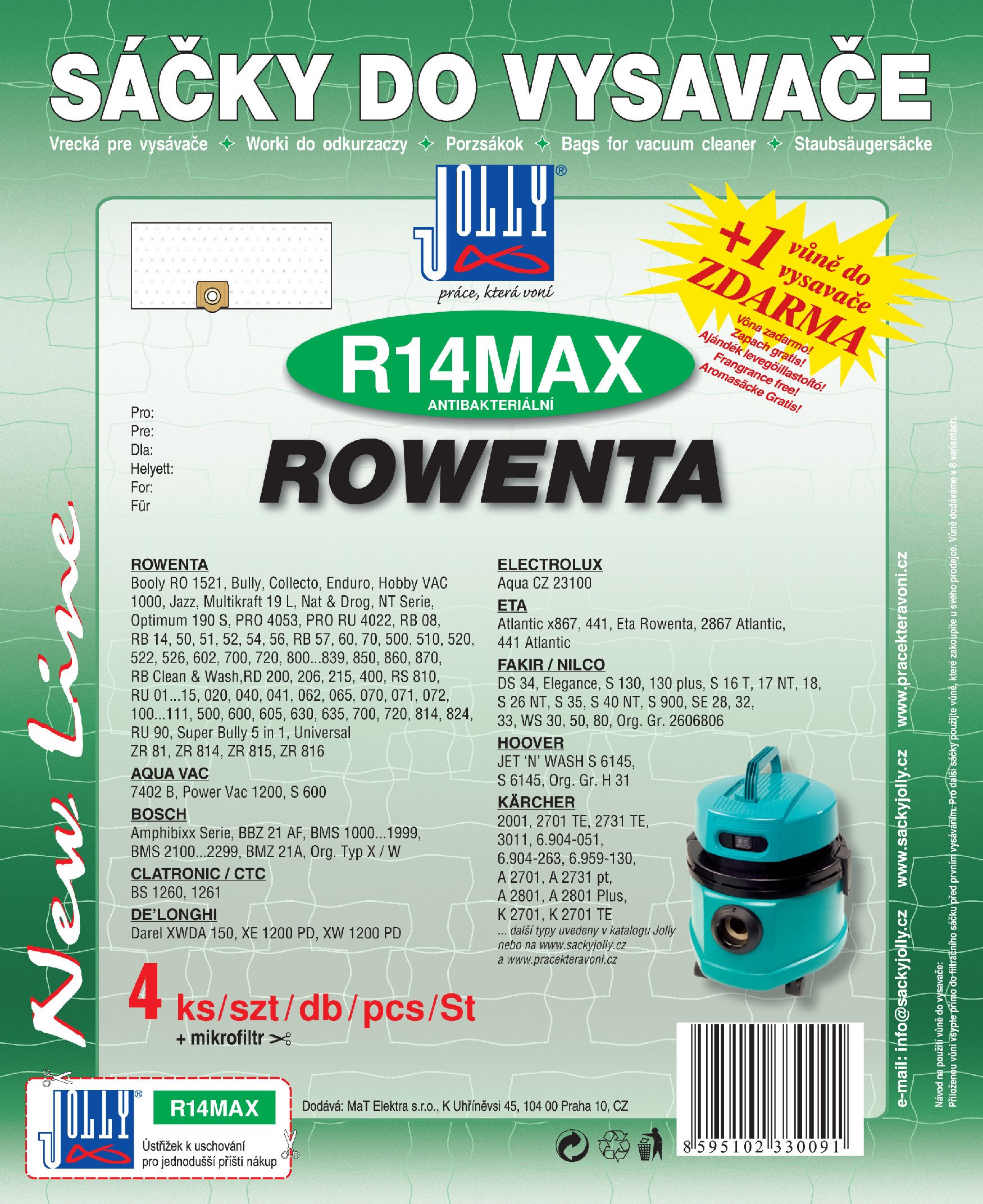 Vrecká do vysávača R14 MAX – textilné – vôňa Horská lúka Vrecká do...