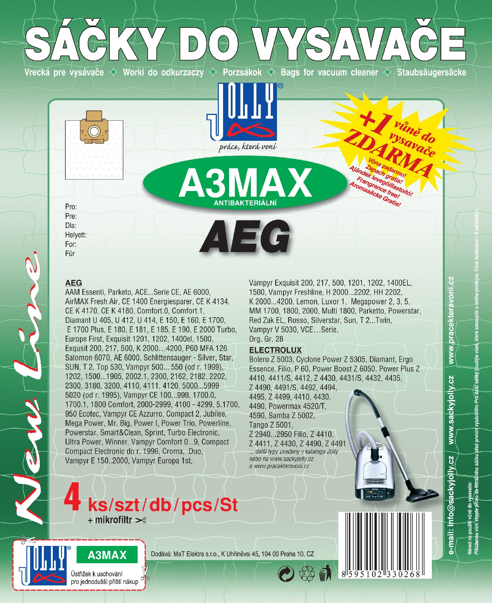 Sáčky do vysavače A3 MAX - textilní - Skořice Sáčky do vysavače