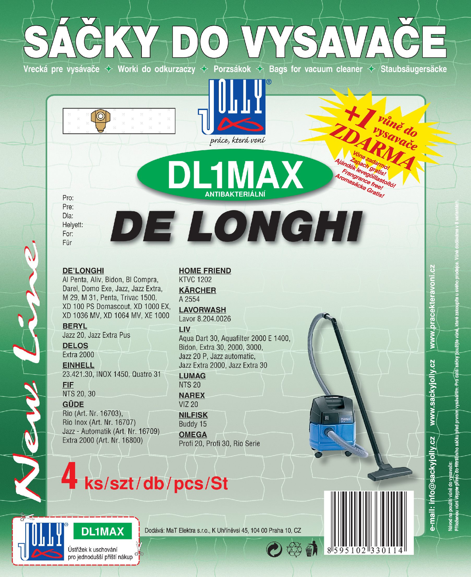 Vrecká do vysávača DL1 MAX – textilné vôňa Fresh Vrecká do vysávača