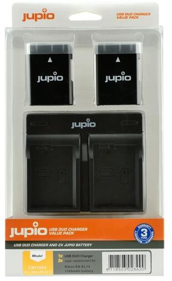 Jupio 2x EN-EL14(A) 1100mAh + USB duální nabíječka Baterie pro...