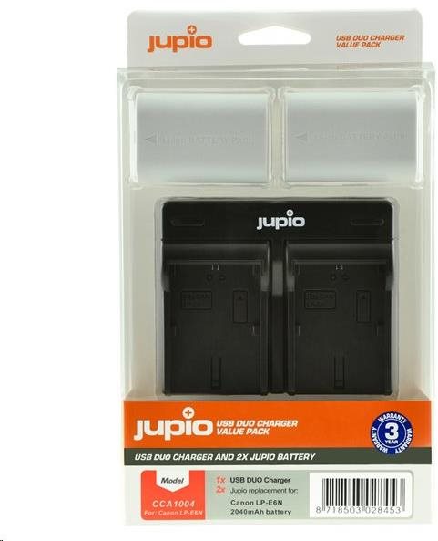 Jupio set 2x LP-E6N 2040 mAh + Dual Charger, Canon Fényképezőgép...