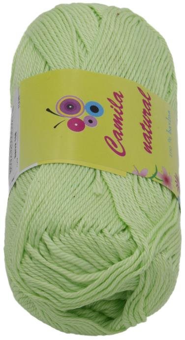 Camilla natural 50 g – 158 svetlozelená Priadza