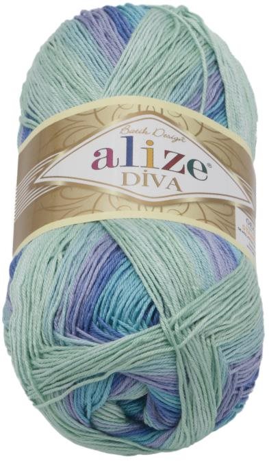 DIVA batik 100 g – 1767 modrá, tyrkysová Priadza