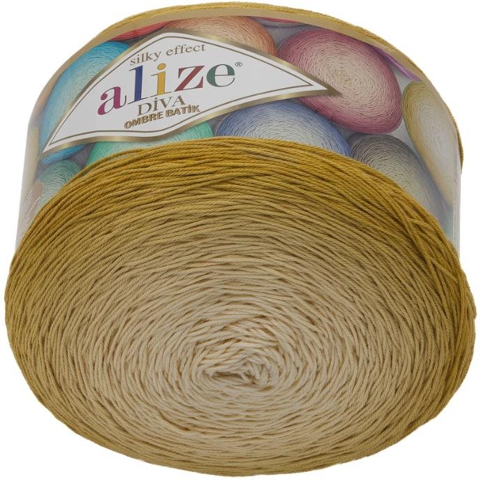 DIVA ombré batik 250 g – 7358 horčicová Priadza