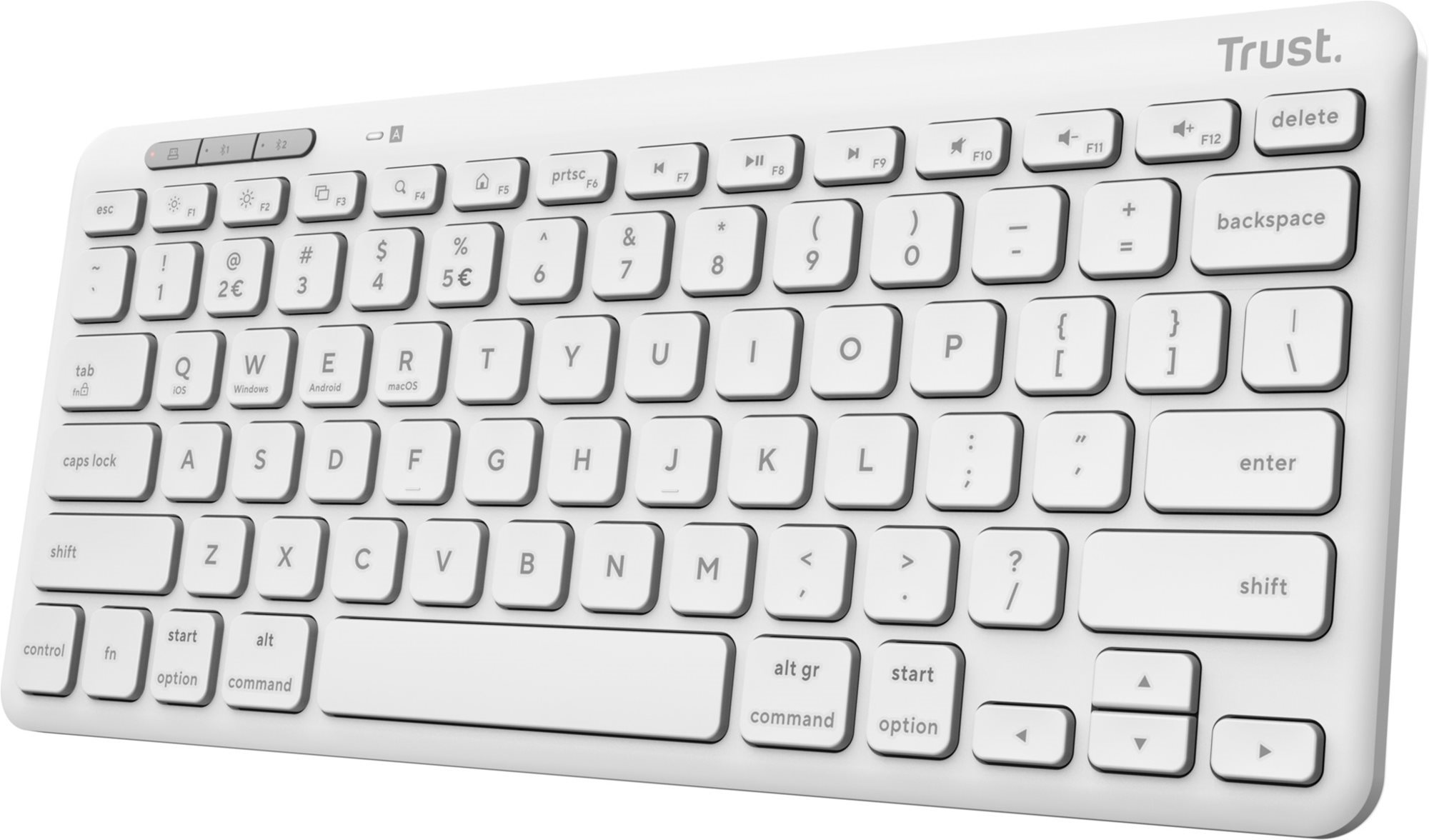 Trust LYRA Compact Wireless Keyboard – US, biela Klávesnica