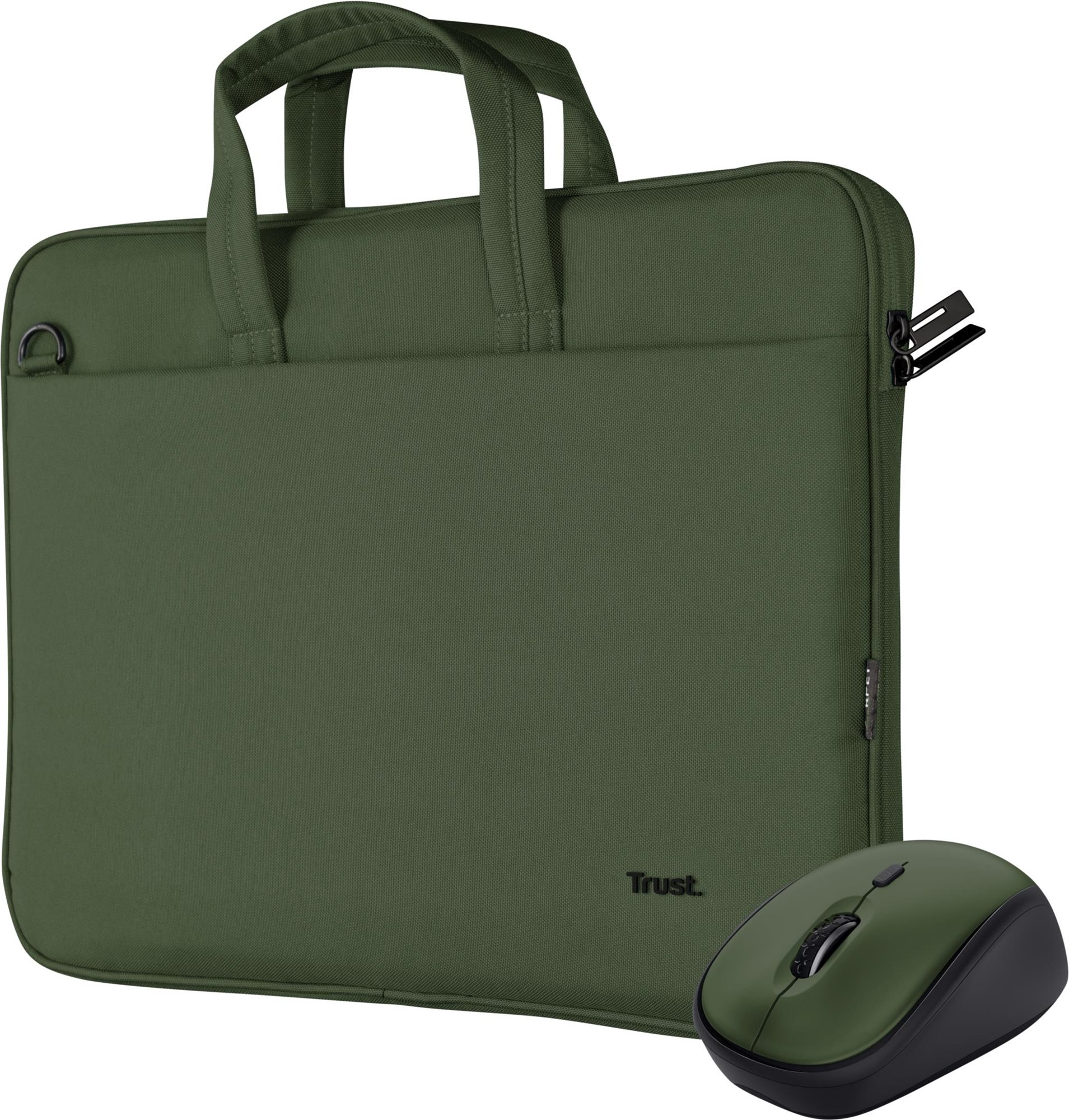 Trust BOLOGNA Táska szett egérrel, zöld - ECO friendly Laptoptáska