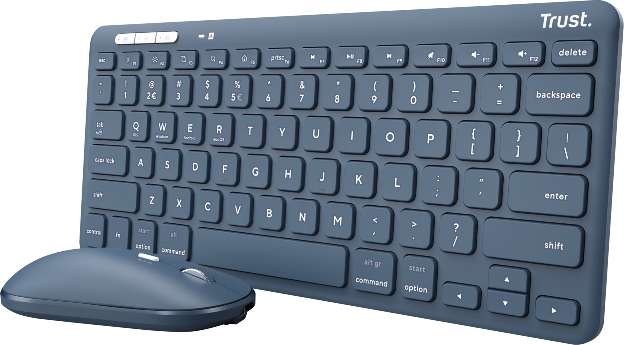 Trust Lyra Compact Set ECO - US, blau Tastatur/Maus-Set