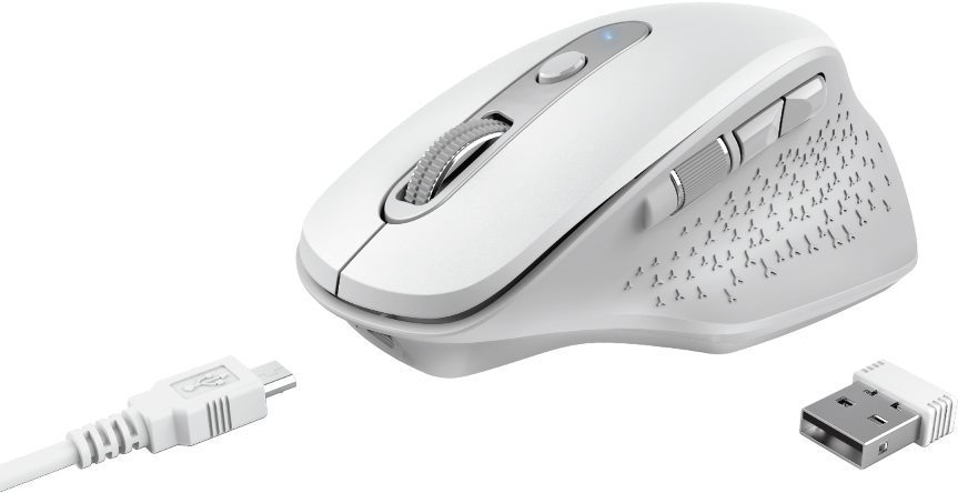 Trust Ozaa Rechargeable Wireless Mouse, White Mouse