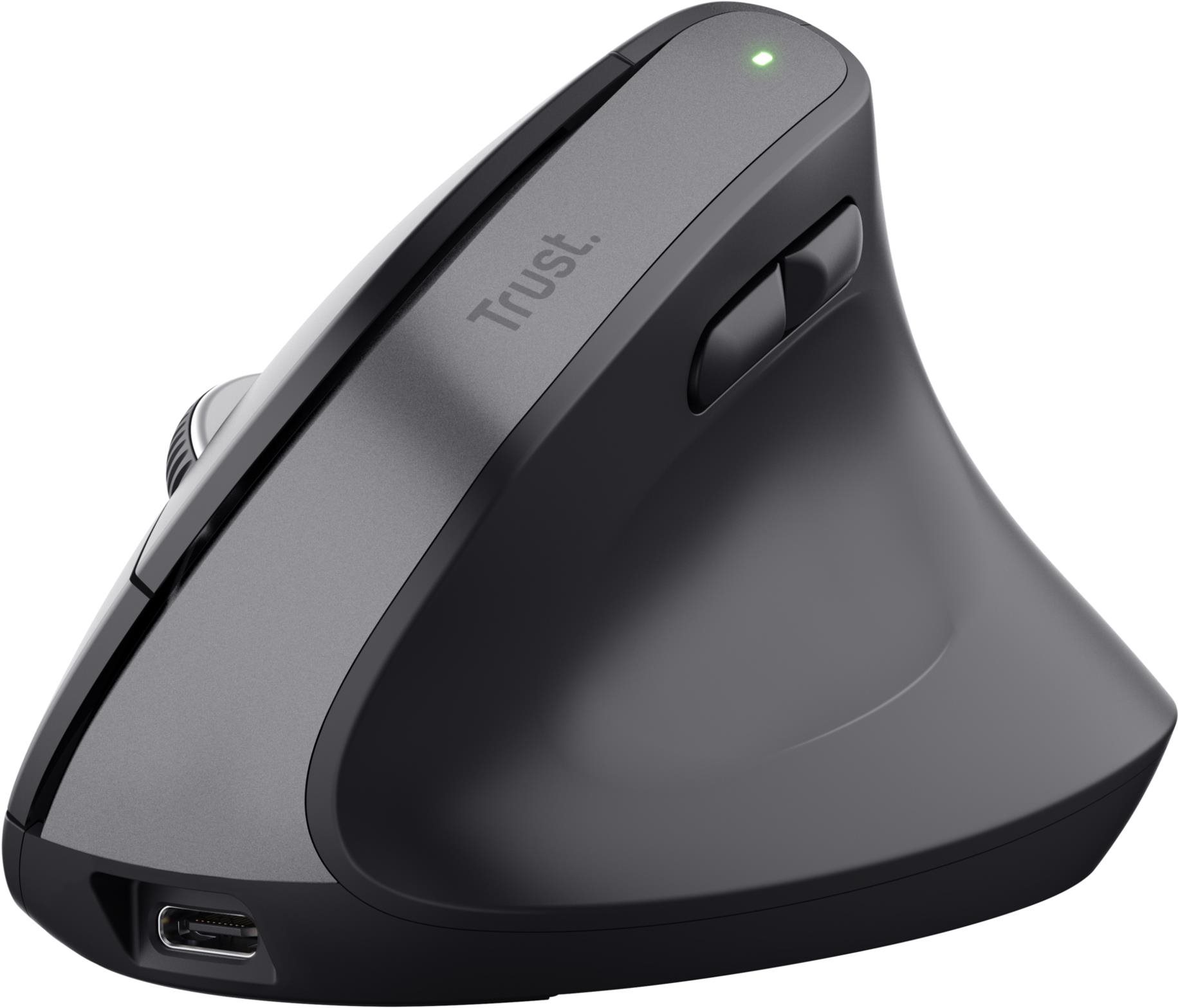 Trust BAYO+ Eco Ergonomic Wireless Mouse, fekete Egér