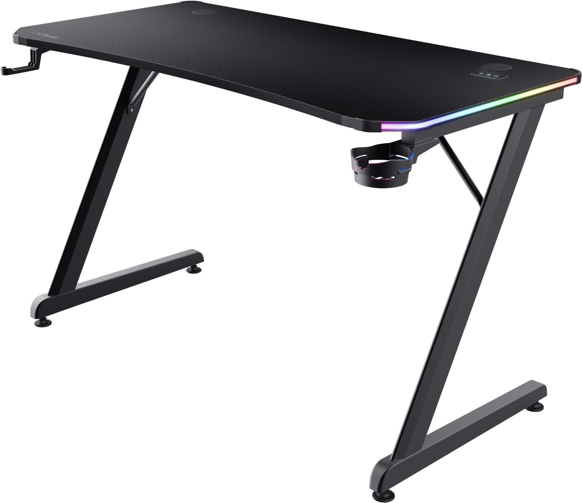 Trust GXT709 Luminus RGB, fekete Gaming asztal
