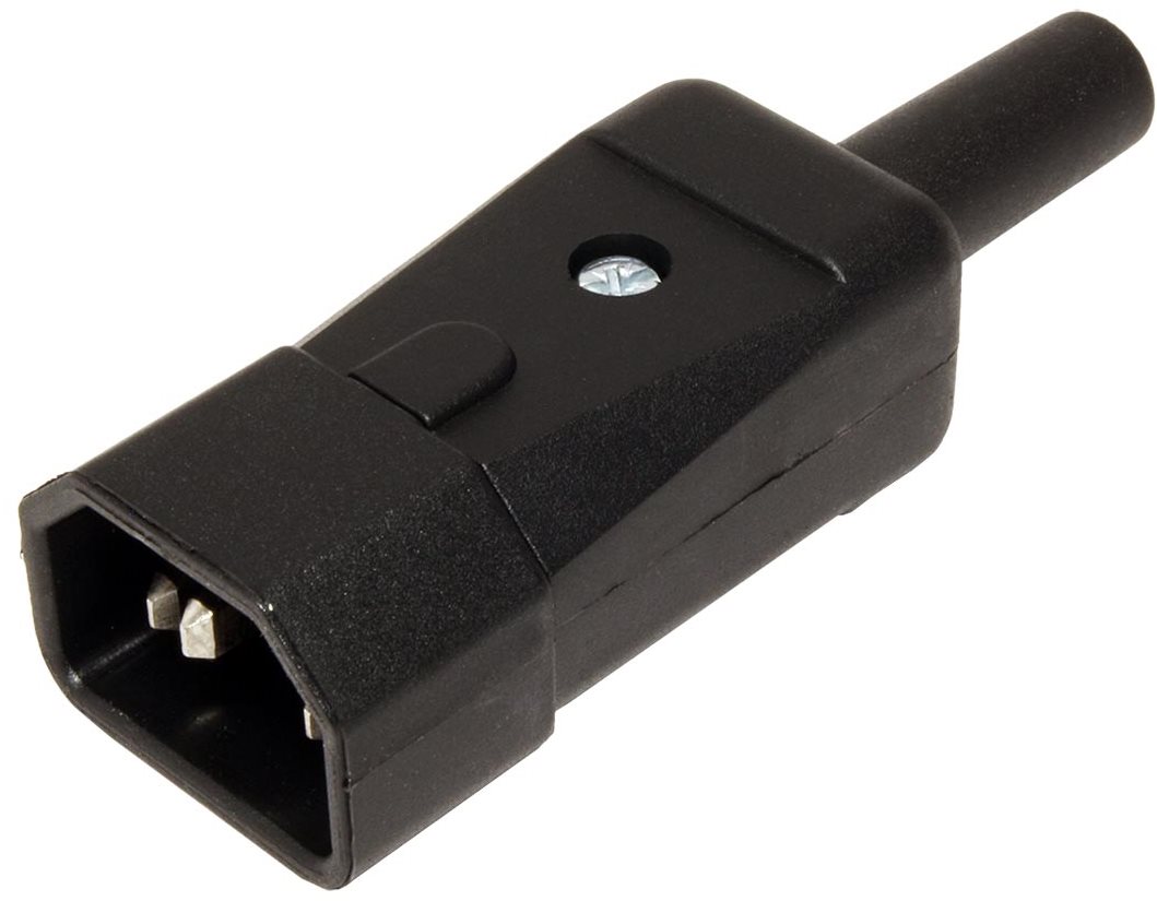 OEM hálózati dugós csatlakozó, 250V/10A, kábelre, IEC320 C14...