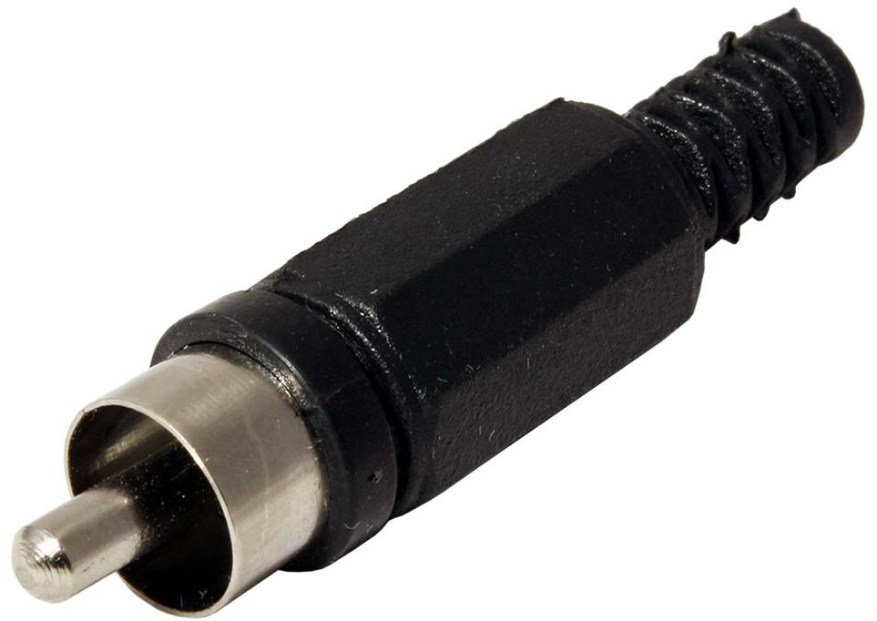 OEM Cinch(M) csatlakozó, fekete Csatlakozó