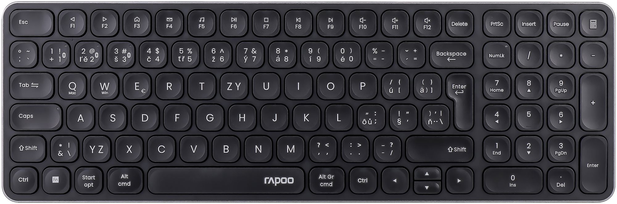 Rapoo E9310M, tmavo sivá – CZ/SK Klávesnica