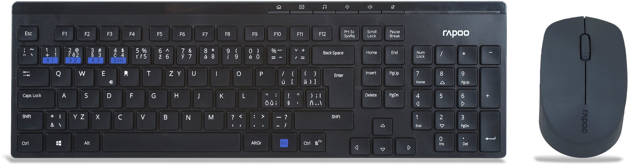 Rapoo 8100M Wireless Multi-Mode Black CZ/SK Set klávesnice a myši