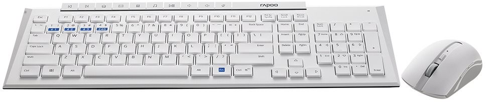 Rapoo 8210M Keyboard and mouse set, white Billentyűzet+egér szett