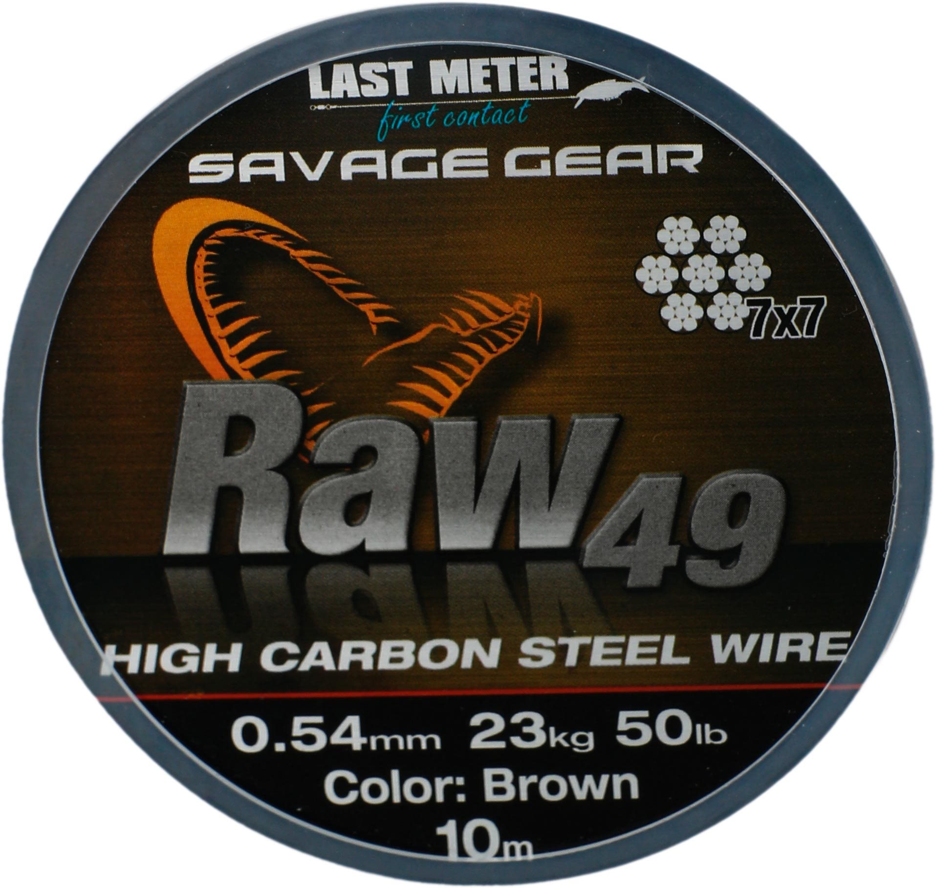 Savage Gear Raw49 0,54 mm 23 kg 50 lb 10 m Uncoated Brown Lanko