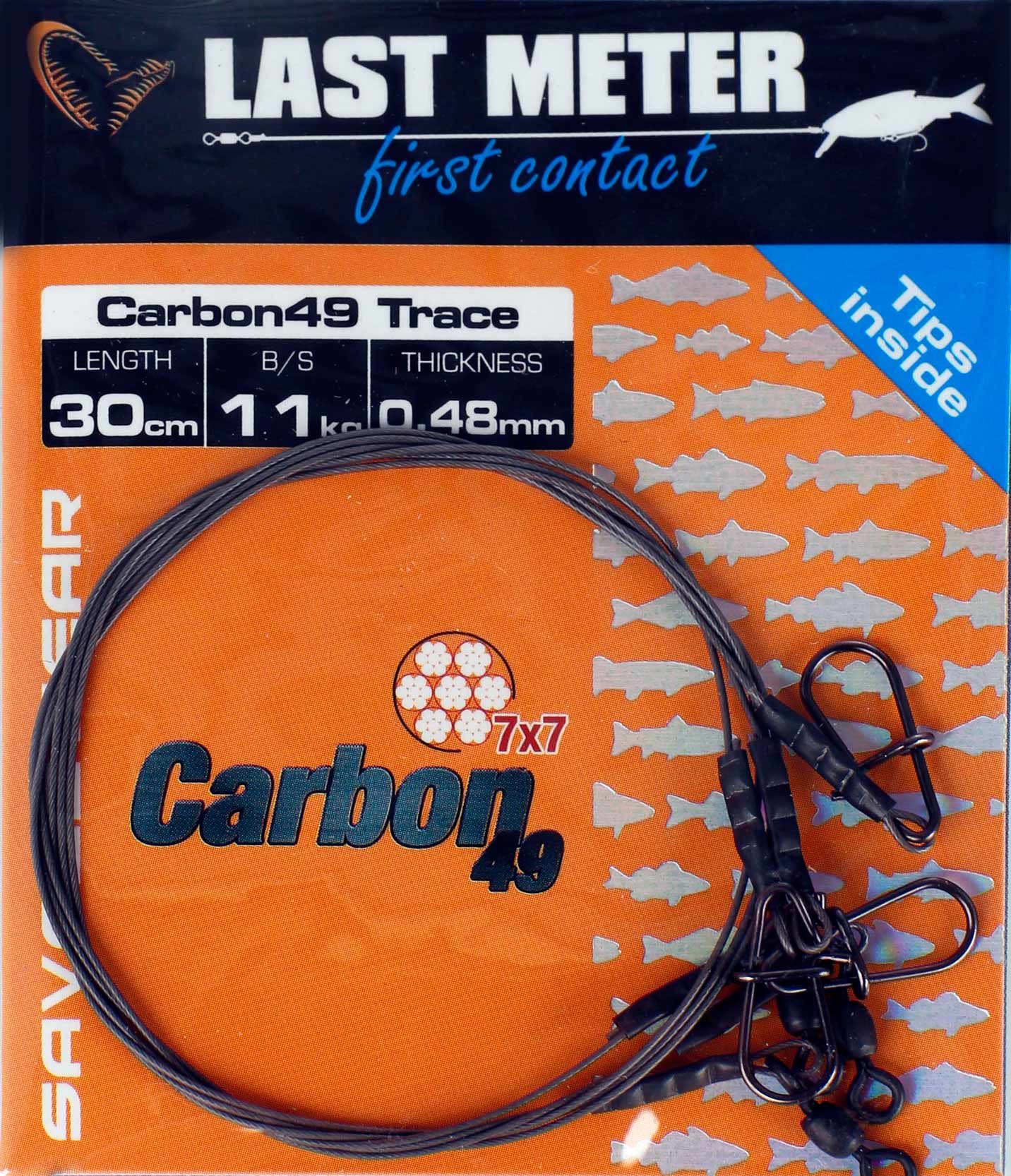 Savage Gear Carbon49 Trace 0,48 mm 11 kg 30 cm 3 ks Lanko