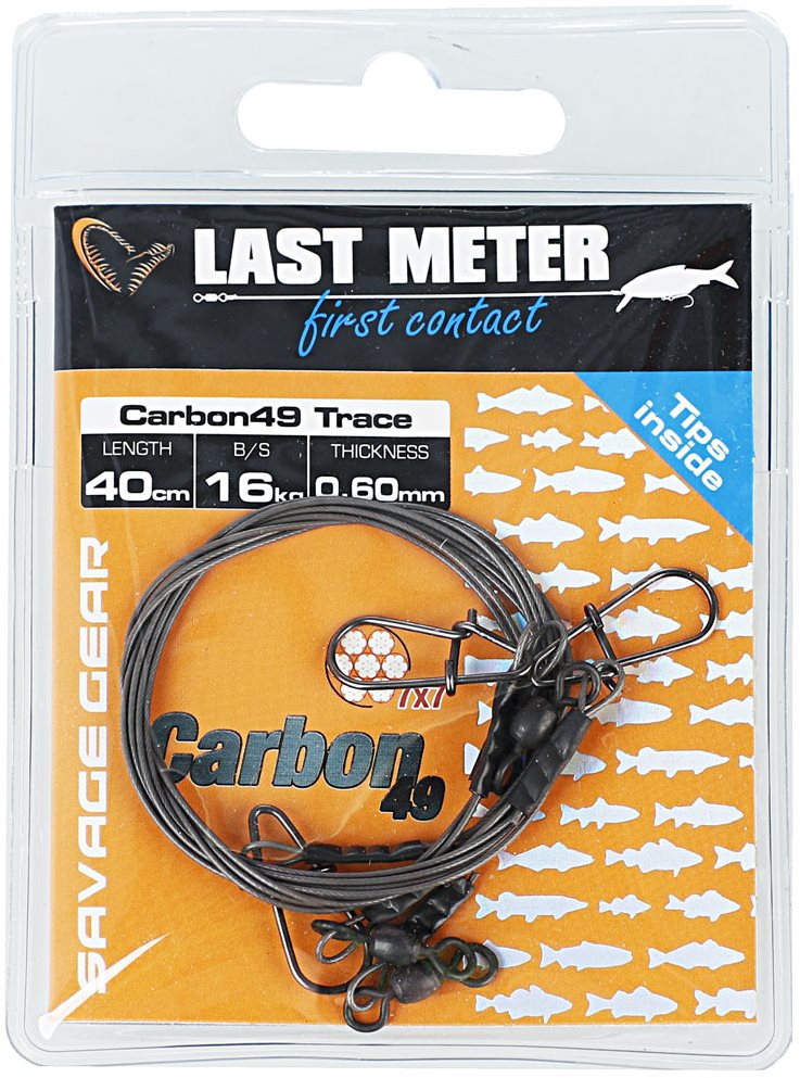 Savage Gear Carbon49 Trace 0,60 mm 16 kg 40 cm 3 ks Lanko