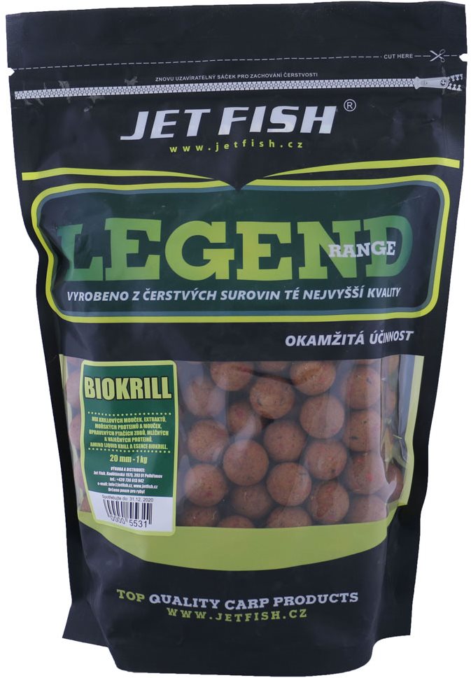 Jet Fish Boilie Legend Biokrill 20 mm 1 kg Boilies