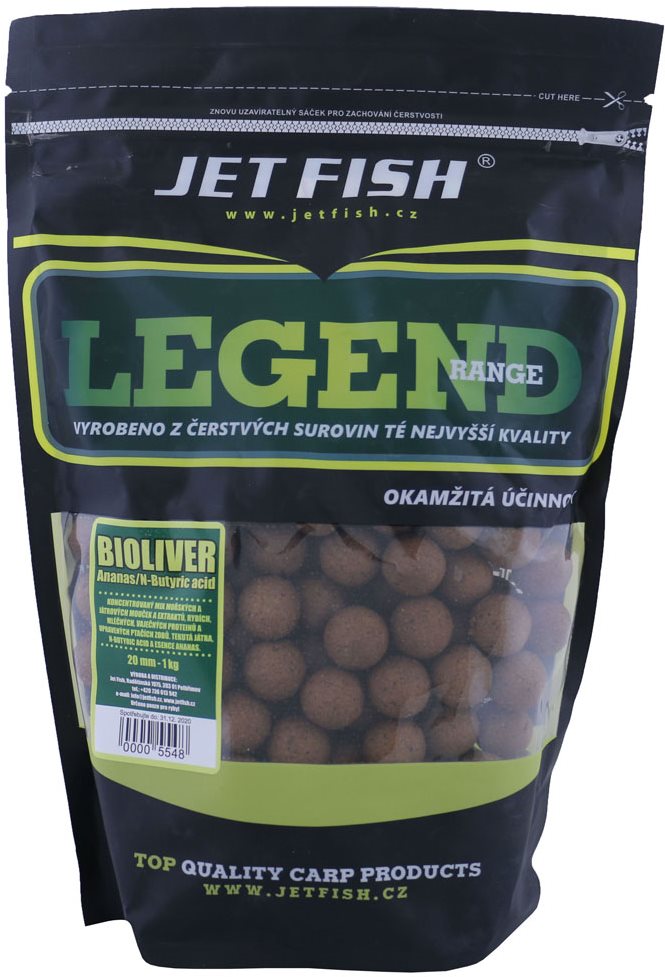 Jet Fish Boilies Legend, Bioliver + Ananás/N-Butyric Acid 20 mm 1...