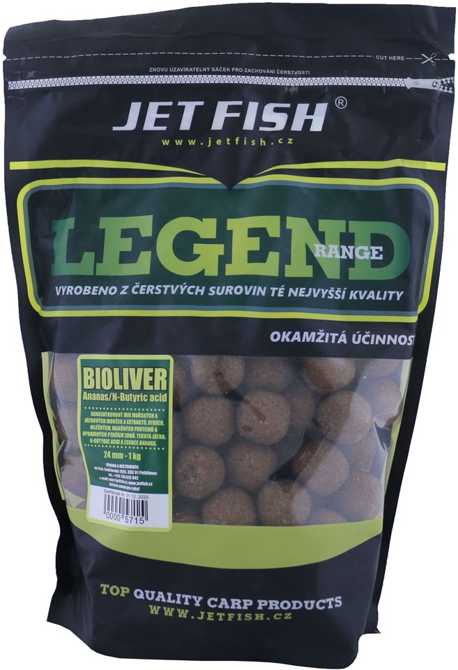 Jet Fish Boilies Legend, Bioliver + Ananás/N-Butyric Acid 24 mm 1...
