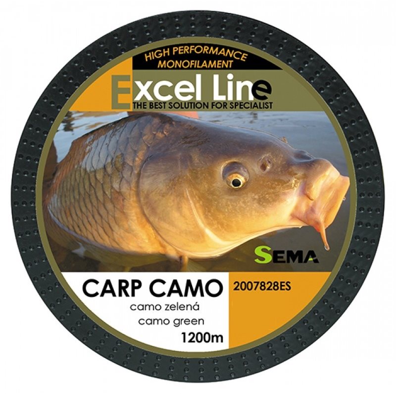 Sema Vlasec Carp Camo Green 0,20 mm 5,85 kg 1 200 m Silon na ryby