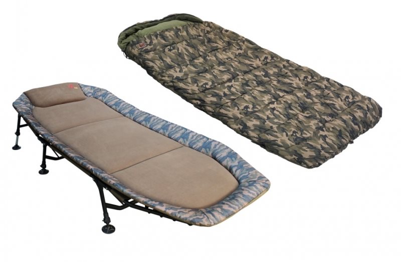 Zfish Camo Set Ležadlo + spací vak Rybárske lehátko