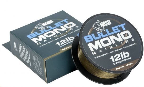 Nash Bullet Mono 0,37 mm 15 lb 1000 m Brown Silon na ryby