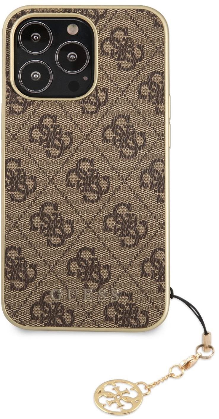 Guess 4G Charms Back Cover für Apple iPhone 13 Pro Braun Handyhülle
