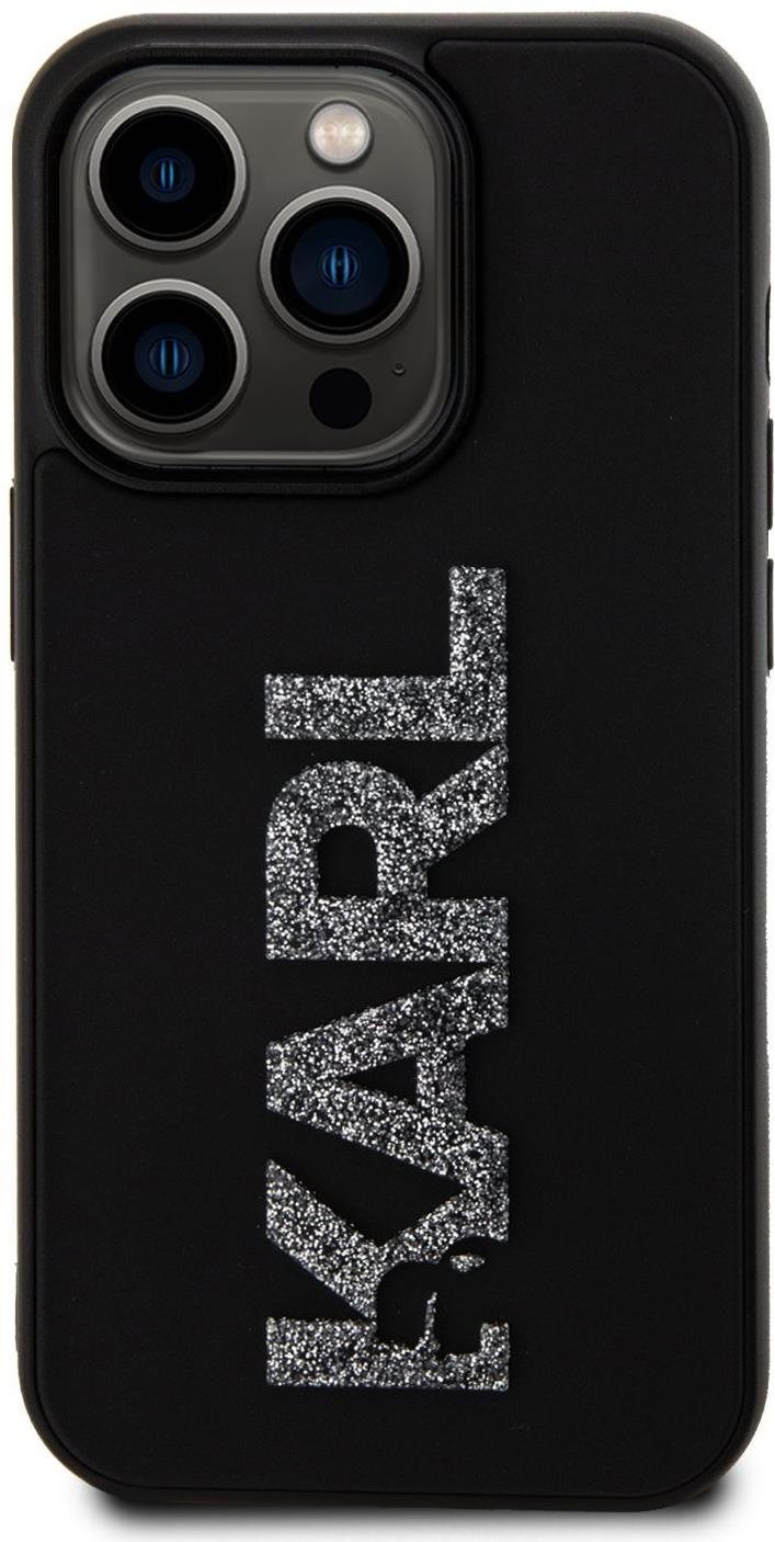 Karl Lagerfeld 3D Rubber Glitter Logo Karl Back Cover für iPhone 15...