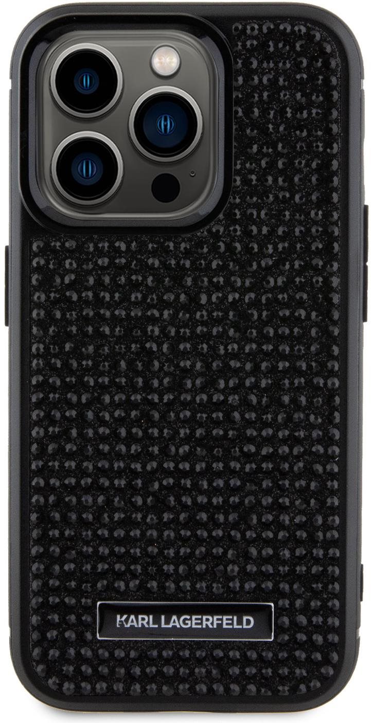 Karl Lagerfeld Rhinestone Plate Metal Logo Zadný Kryt na iPhone 15...