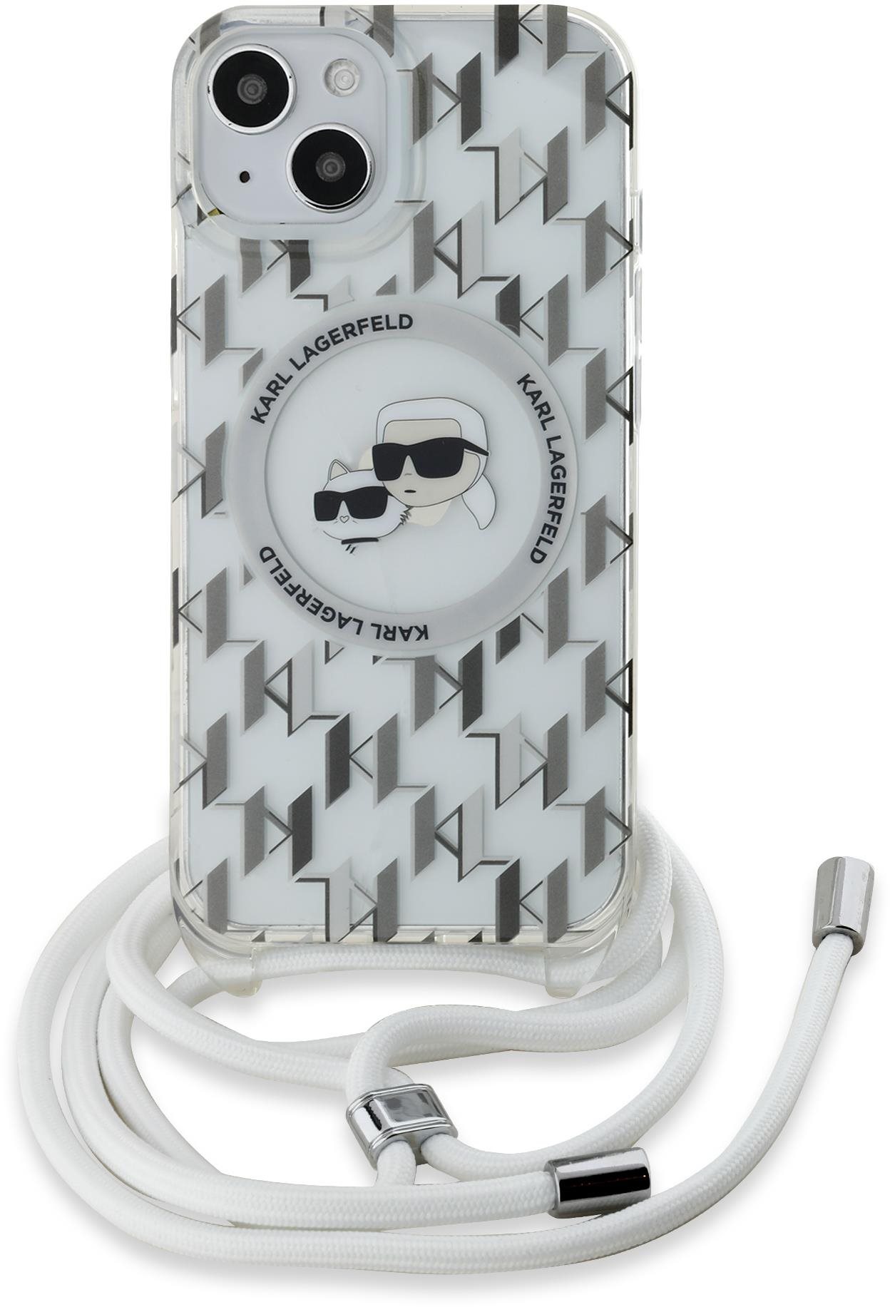 Karl Lagerfeld IML Monogram Crossbody K&CH Heads MagSafe iPhone 15...