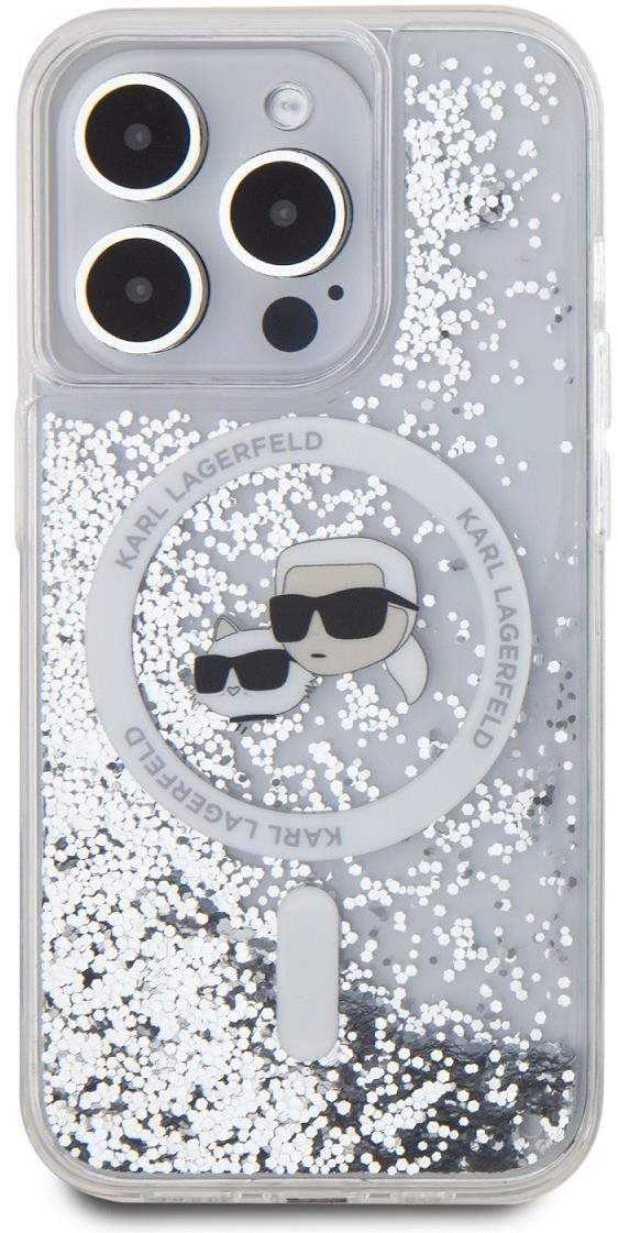 Karl Lagerfeld Liquid Glitter Karl and Choupette Heads iPhone 15...