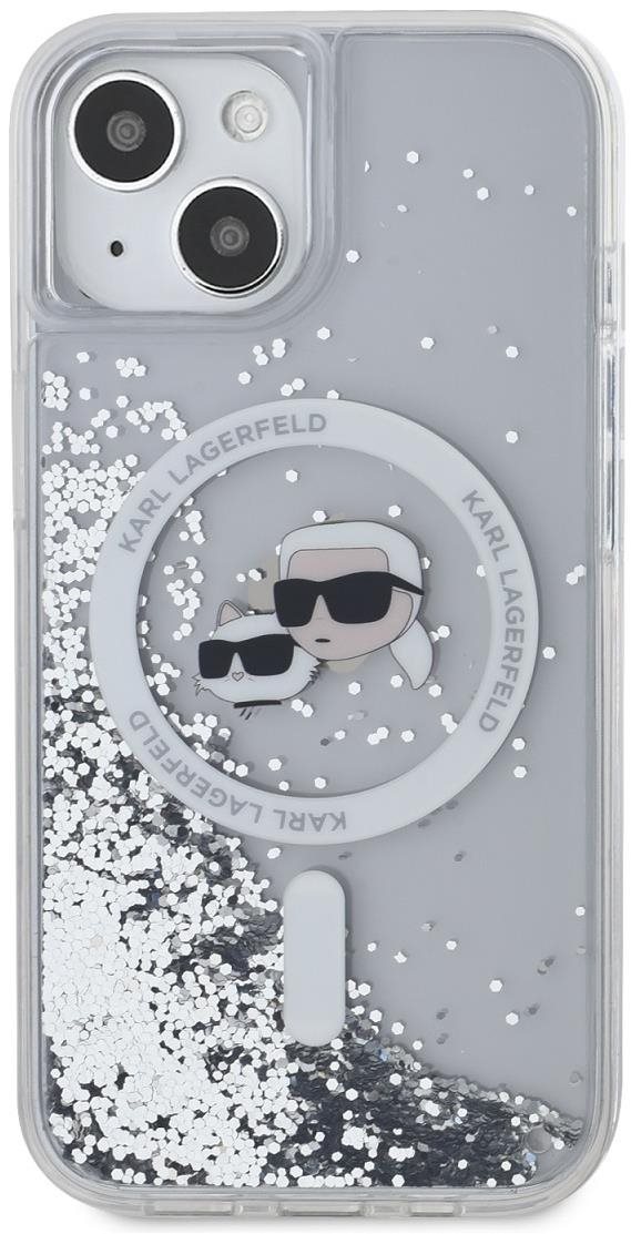 Karl Lagerfeld Liquid Glitter Karl and Choupette Heads iPhone 15...