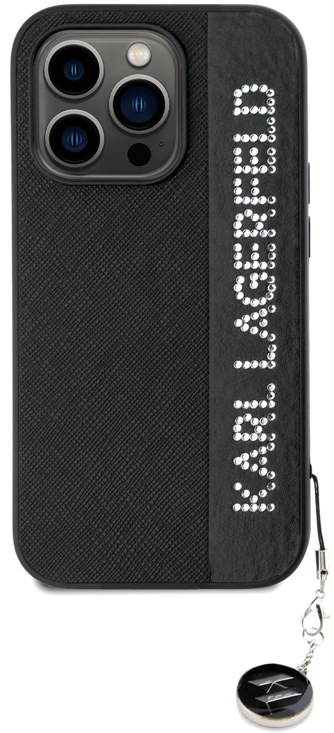 Karl Lagerfeld PU Saffiano Rhinestone Charm iPhone 14 Pro Max...