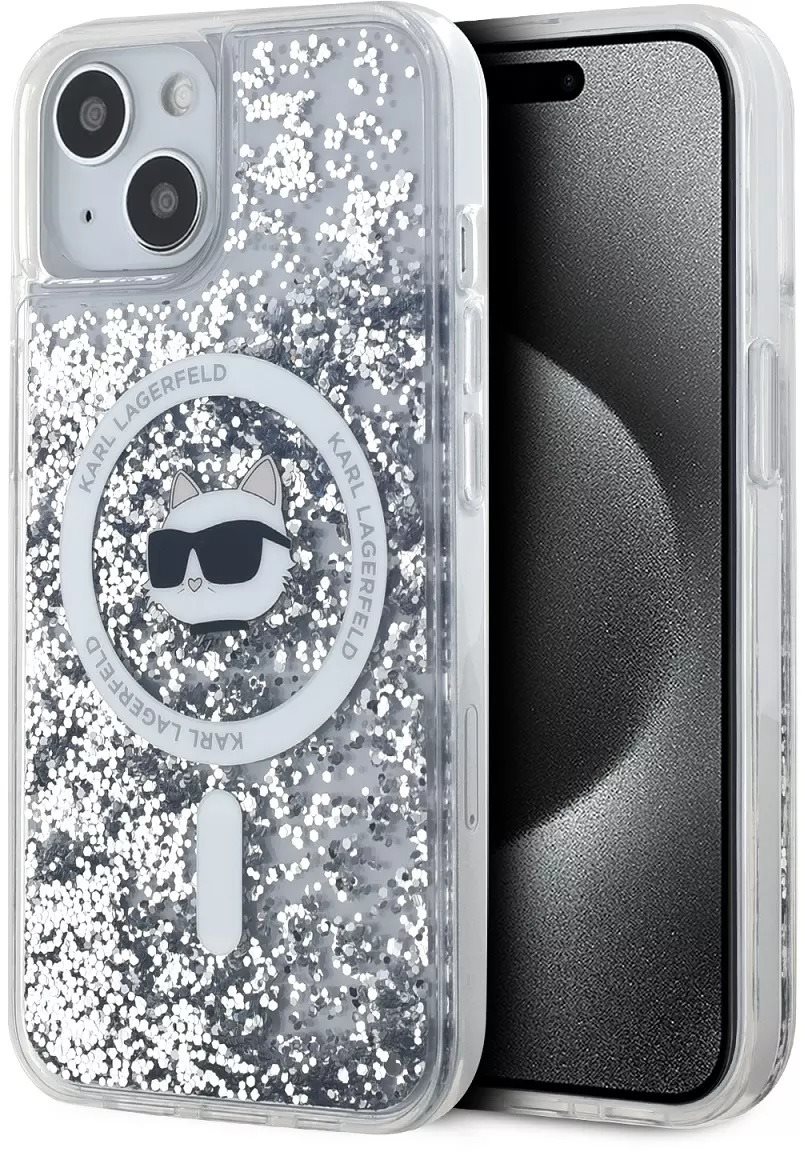 Karl Lagerfeld Liquid Glitter Choupette Head iPhone 15 MagSafe...