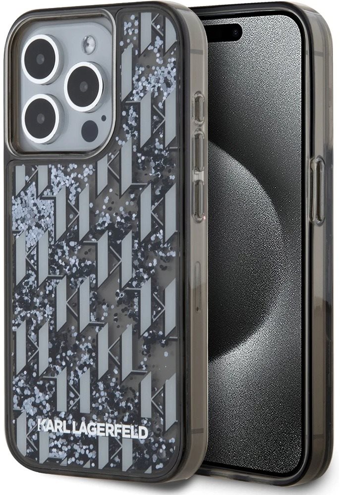 Karl Lagerfeld Liquid Glitter Monogram Gradient iPhone 15 Pro Max...