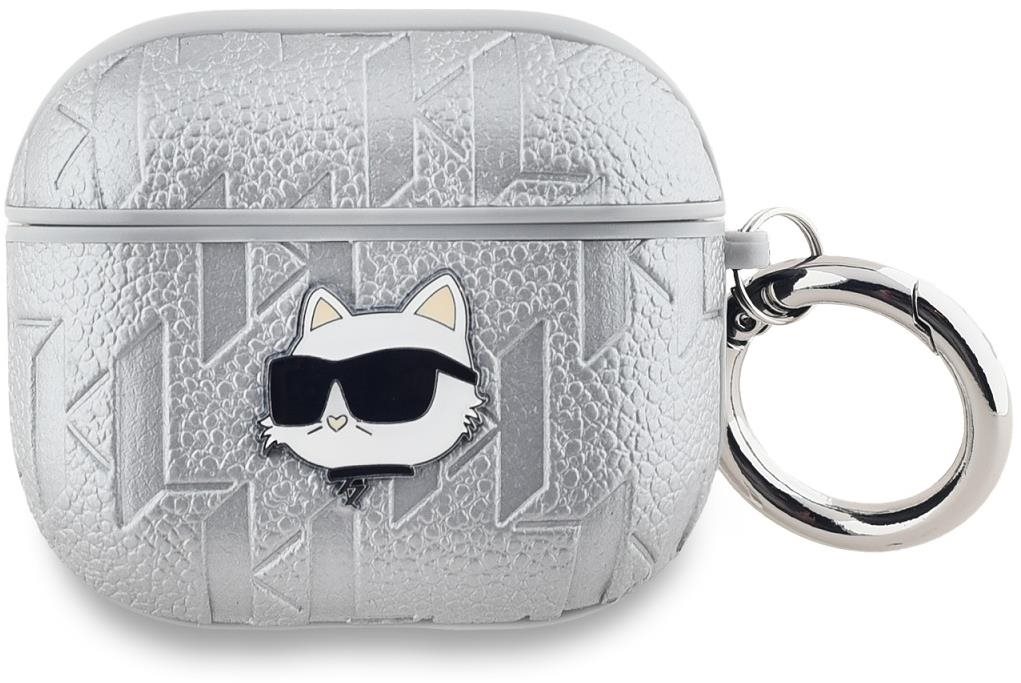 Karl Lagerfeld Embossed Choupette Head AirPods 3 ezüst PU tok...